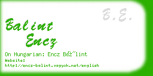 balint encz business card
